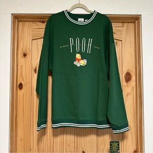 Disney Parks Winnie the Pooh embroidered sweatshirt NEW size XXL green